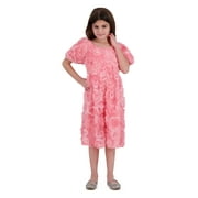 Kensie Girl Rosette Puff Sleeve Special Occasion Dress, Sizes 4-16